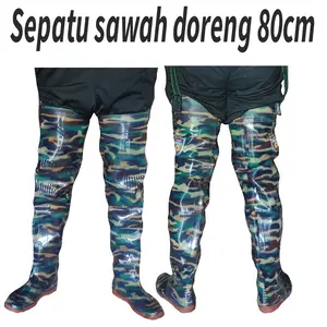 SEPATU BOOTS KARET PANJANG MOTIF DORENG 80CM SEPATU SAWAH ANTI KEONG PETANI PANJANG Shoes