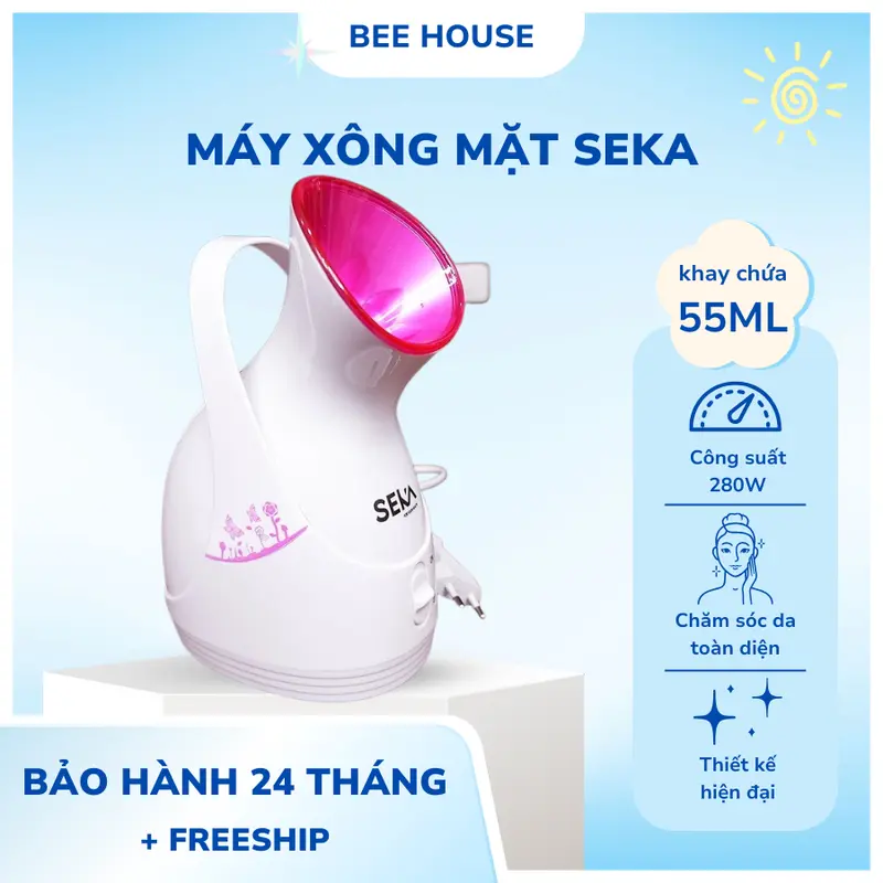 Máy xông hơi mặt Seka cao cấp công suất 280W 55ml giữ ẩm, làm sạch, se khít lỗ chân lông 0