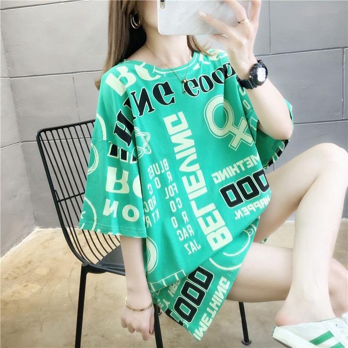 Gambar Kaos t shirt oversize , baju wanita jumbo import premium S01073 casual regular T-shirts dari Varelynlabel_NEW Kab. Tangerang 5 Tokopedia