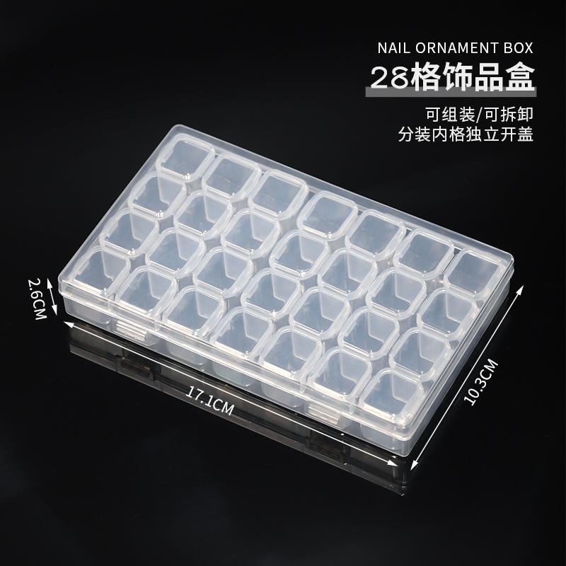Nail jewelry storage box Large capacity drill box Detachable transparent jewelry box Nail drill tool nail plate box 5