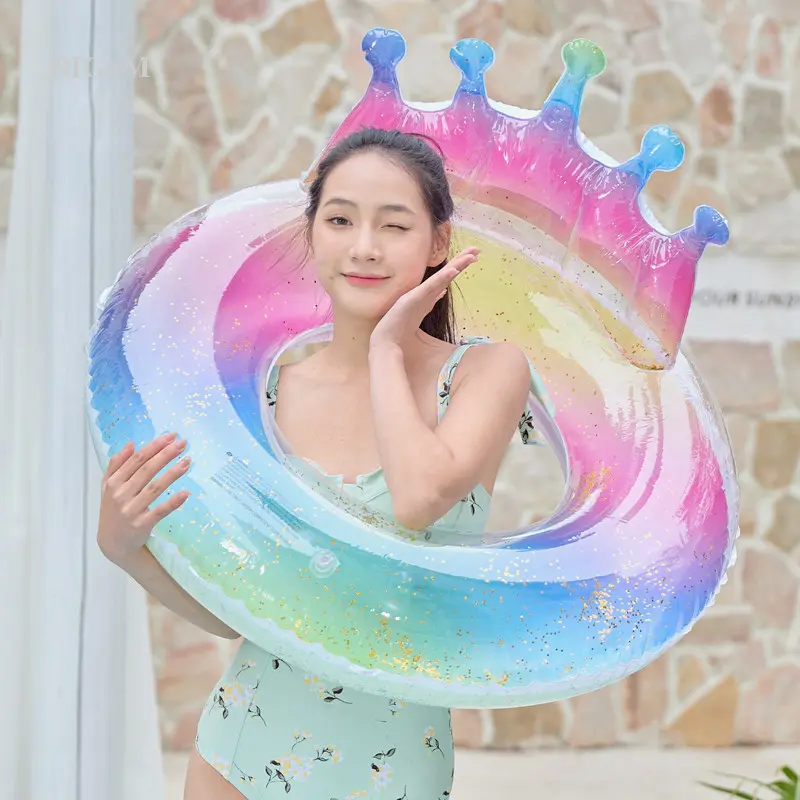 Inflatable Pool Float Crown Pool Floaties Chair Lounger,Swimming ...