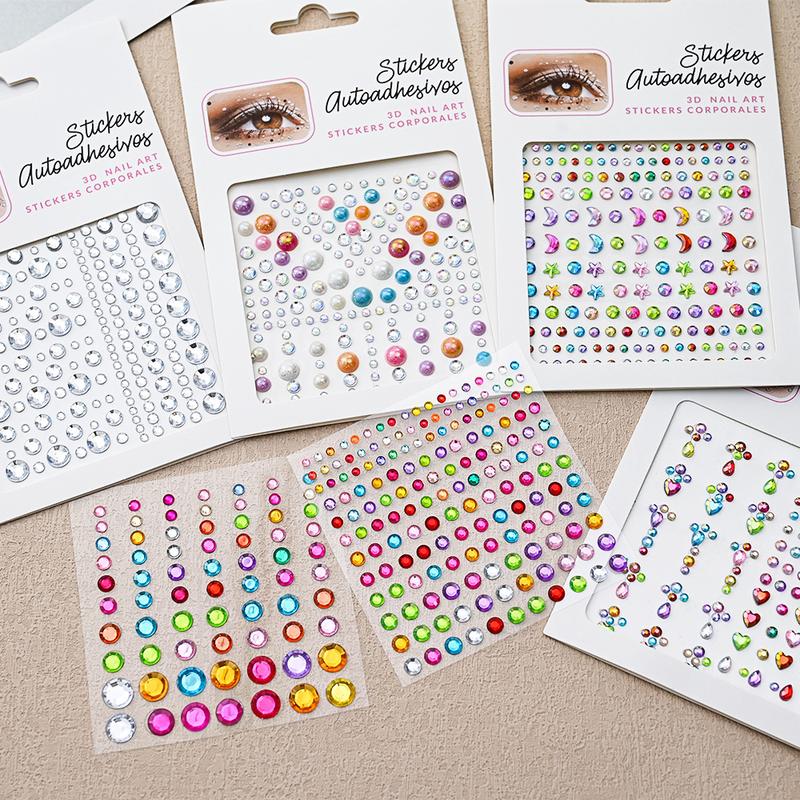 Product Introduction of Diamond Face Stickers Nail Art Diamond Face Performance Party Makeup Ball Decorations No Glue Decorative Face Stickers 8