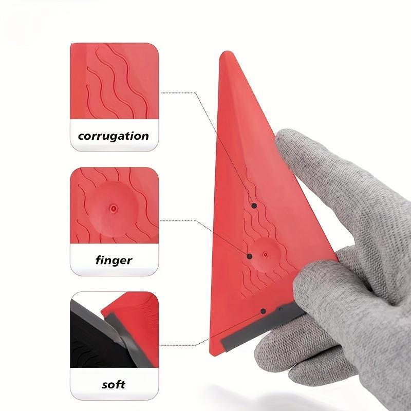 Car Film Scraper, 3 Counts/set Car Film Scraper Tool, Triangle Soft Scraper, Invisible Car Clothes Scraper, Multifunctional Scraper Tool for Car Film 6