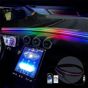 1.3 M/1.5 M USB App RGB車の風防ガラスの包囲されたライトLED内部の覆いのまわりのダッシュボードのシーリングストリップRGBの交響曲の大気ランプ