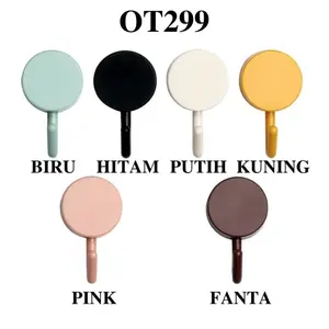 Pusat23 【isi 10】Gantungan Hook Bulat Polos Tempel Tembok Wall Hook Stiker Dinding Kail Tempel Kuat Serbaguna Kamar Mandi Dapur Bulat