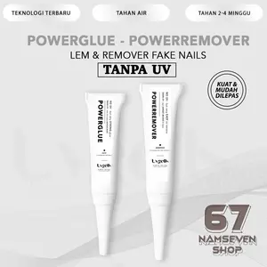 Lem Cair kuku Cepat Kering (BPOM) Powerglue & Powerremover Polish - LEM TANPA UV / Lem extension / Remover Nail Extension / remover nail gel / Lem fake nails / Lem nail extension / Lem nail tip / Lem press on nails - Nsv