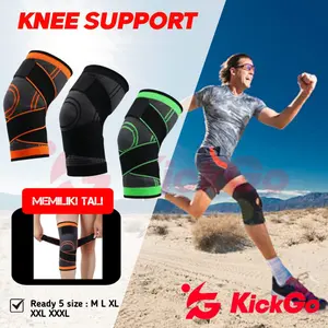 KickGo Pelindung Deker Lutut Terapi Kneepad Olahraga Sepakbola Futsal Volly Knee Protector Support Dengan Tali Penguat