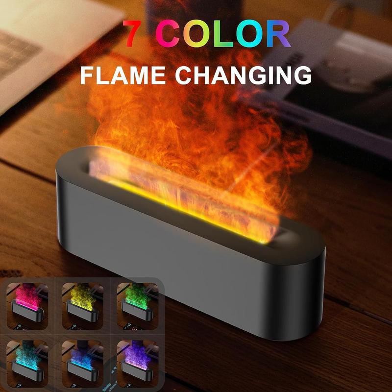 Flame Design Air Humidifier, 150ml Timed Color Changing Desktop Humidifier with 7 Color Changes, Portable Aroma Essential Oils Diffuser 3