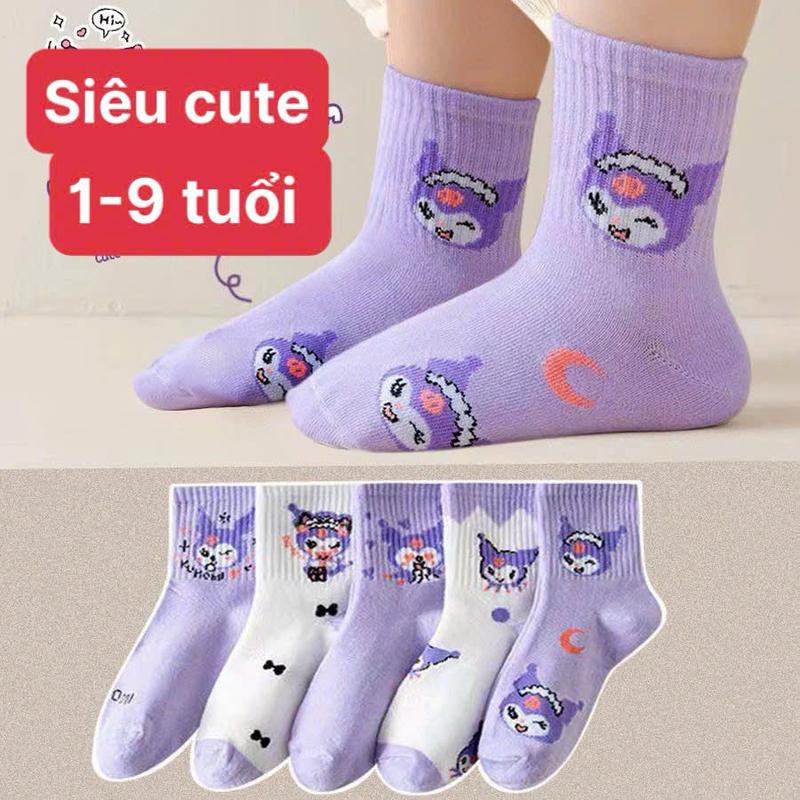 sét 10 or 5 đôi tất KOROMY bé gái chất đẹp 1- 10 tuổi mẫu hót hít thu đông 2024-2025 có lẻ 5 đôi cho khách mua ít