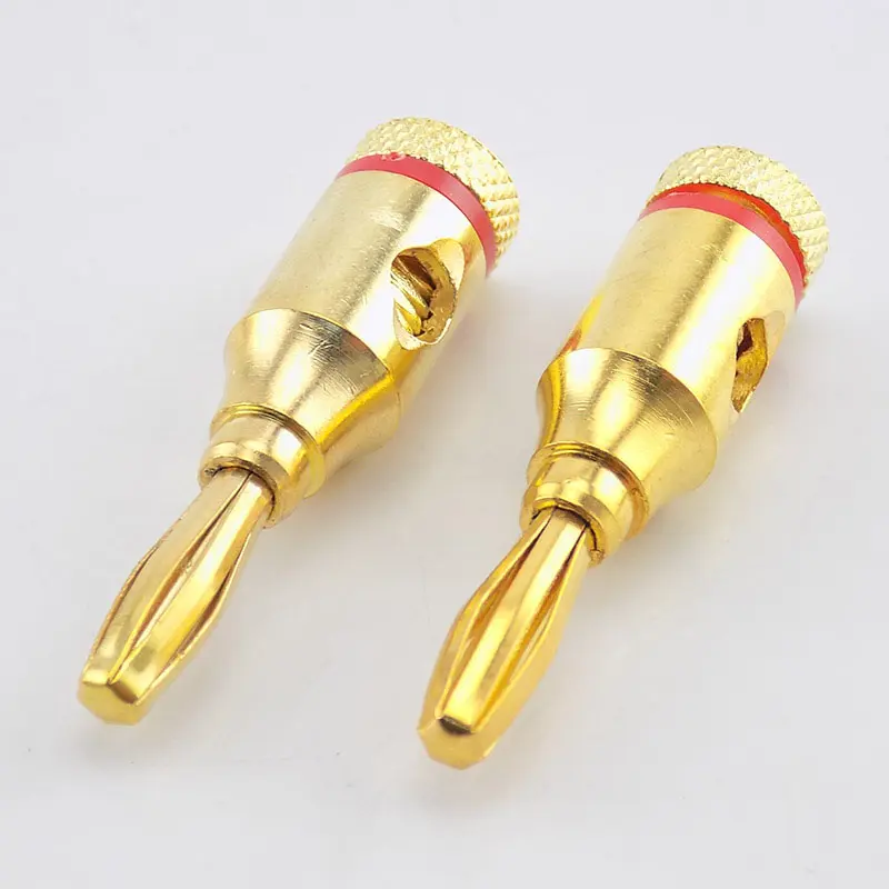 Phích Cắm Chuối, 4 Cái, 4mm, Đầu Nối Mạ Vàng Đen Đỏ, Làm Bằng Đồng, Cho Cáp Âm Thanh Nhạc, Đầu Nối Ghim Dây VNB6 5