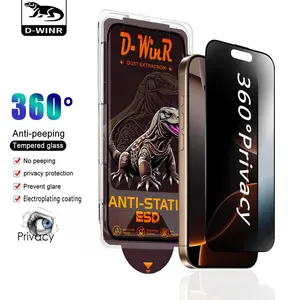 DWINR Tempered Glass SPY 360 for iPhone 16 Pro 13 13 Pro 15 15 Pro 6.1 inch 11 11 Pro 11 Pro Max 12 12 Pro 12 Pro Max 13 Pro Max 14 14 Pro 14 Pro Max 15 Pro Max 16 16 Pro Max 16 Plus Anti