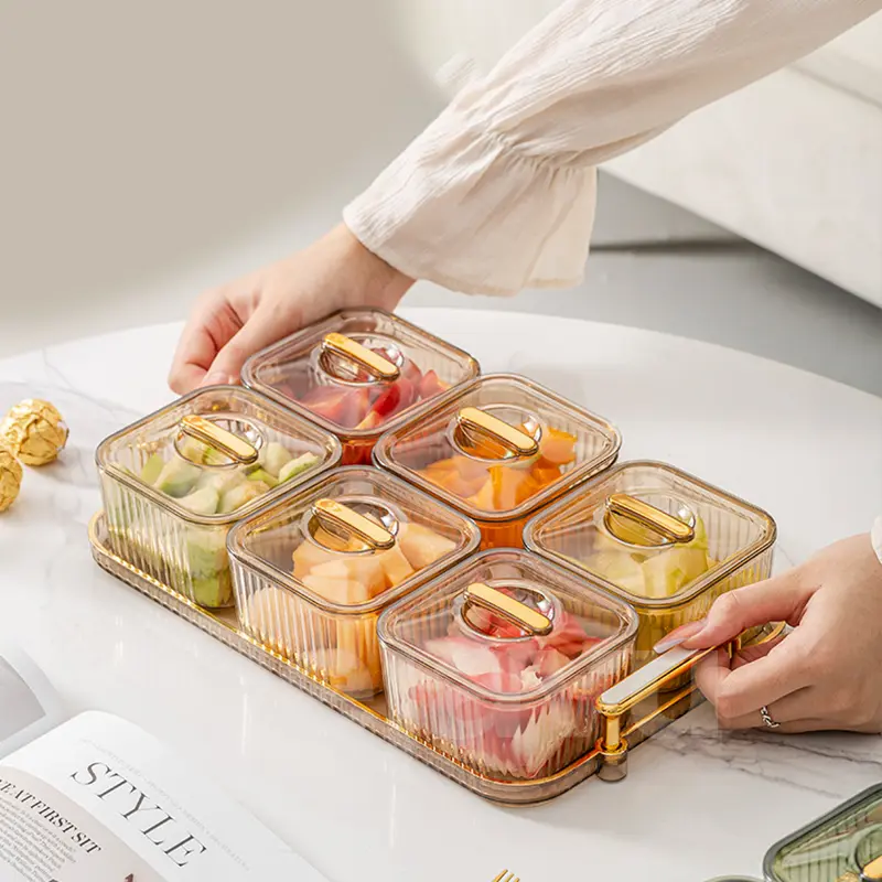 Dejavu Toples Set Penyimpanan Makanan Saji Dengan Nampan Tempat Cemilan Toples Snack Tray Kue Storage Jar With Tray HSB663 4