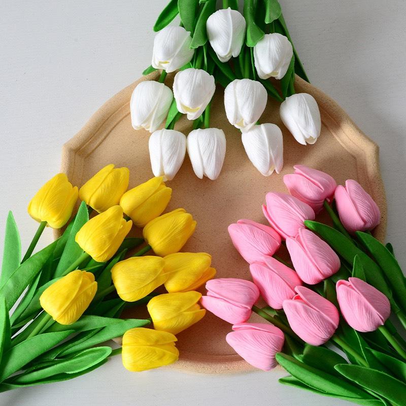 (Combo 10 bông) Hoa tulip giả trang trí nhà cửa, Hoa tulip nở decor phòng,hoacầmtay côdâu