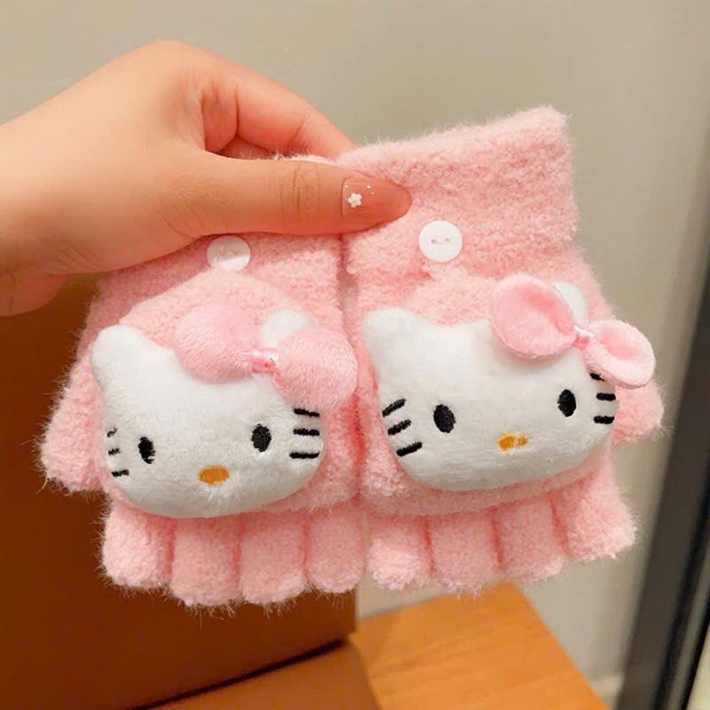 Găng tay len giữ ấm nhều màu nhiều mẫu hoạ tiết koromi melody kitty xinh xắn dành cho các bé gái Voi 4