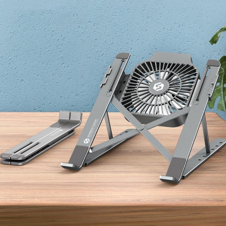 Giá đỡ laptop và máy tính bảng bằng hợp kim nhôm có quạt tản nhiệt tiện dụng HD00020
