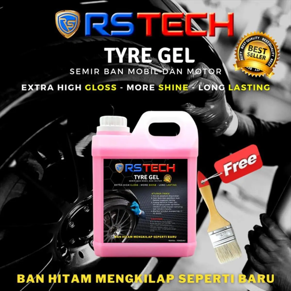Semir Penghitam Pengkilap Ban Mobil Motor 1 Liter Tire Polish no kit