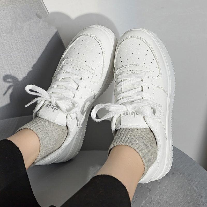 Product Introduction of (TĂNG 1 SIZE) Giày thể thao Sneaker đôi Nam Nữ Học sinh Sinh viên màu trắng Hot Hit 2025 đế bằng T09 Shoes Cao Su Đế Cao 3cm đi học 9