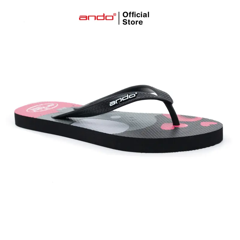Ando Official Sandal Jepit Whisper Wanita Dewasa - Hitam 1