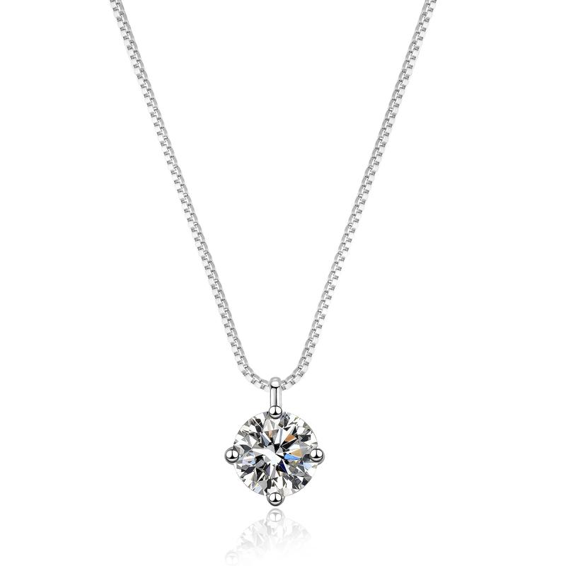 Vòng Cổ Dây Chuyền Thời Trang Nữ, Bạc Sterling S925, Thiết Kế Bốn Chân Đính Đá Đá Nhẫn, Phong Cách Hàn Quốc Cổ Điển, Thiết Kế Khảm Đơn Giản, Dây Chuyền Xương Đòn 4