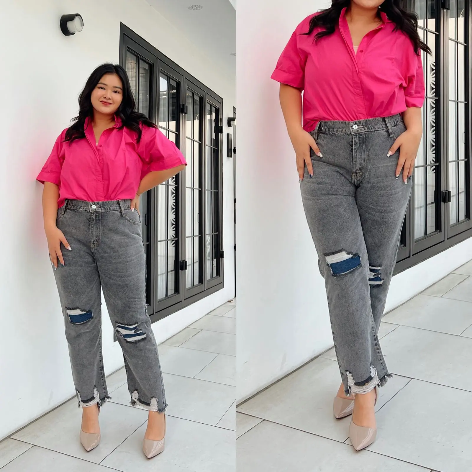 Sys Clothier Bf Grammy II Celana Jeans Panjang Wanita Ukuran Normal dan Jumbo II Highwaist -Non Stretch - Premium Quality II COD Karet Melar
