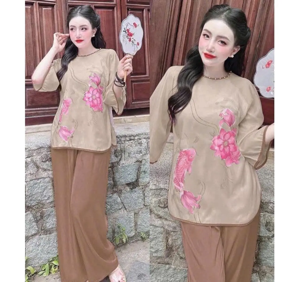 Set Lam Áo Tay Lửng Quần Dài Hot Trend 2025, Chất Liệu Tổng Hợp Cao Cấp, Thiết Kế Trẻ Trung, Dành Riêng Cho Phái Đẹ Nữ Women