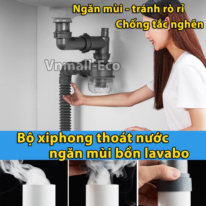 Product Introduction of Bộ xiphong thoát nước ngăn mùi chống tắc nghẽn bồn lavabo, bồn rửa mặt 6