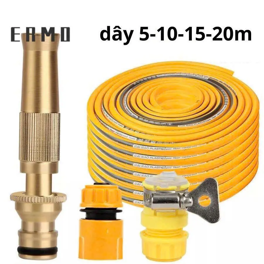 Bộ Vòi Xịt Tưới Cây Rửa Xe Toshudo 5-20m Đầu Phun Đồng Phụ Kiện Đầy Đủ voi tuoi