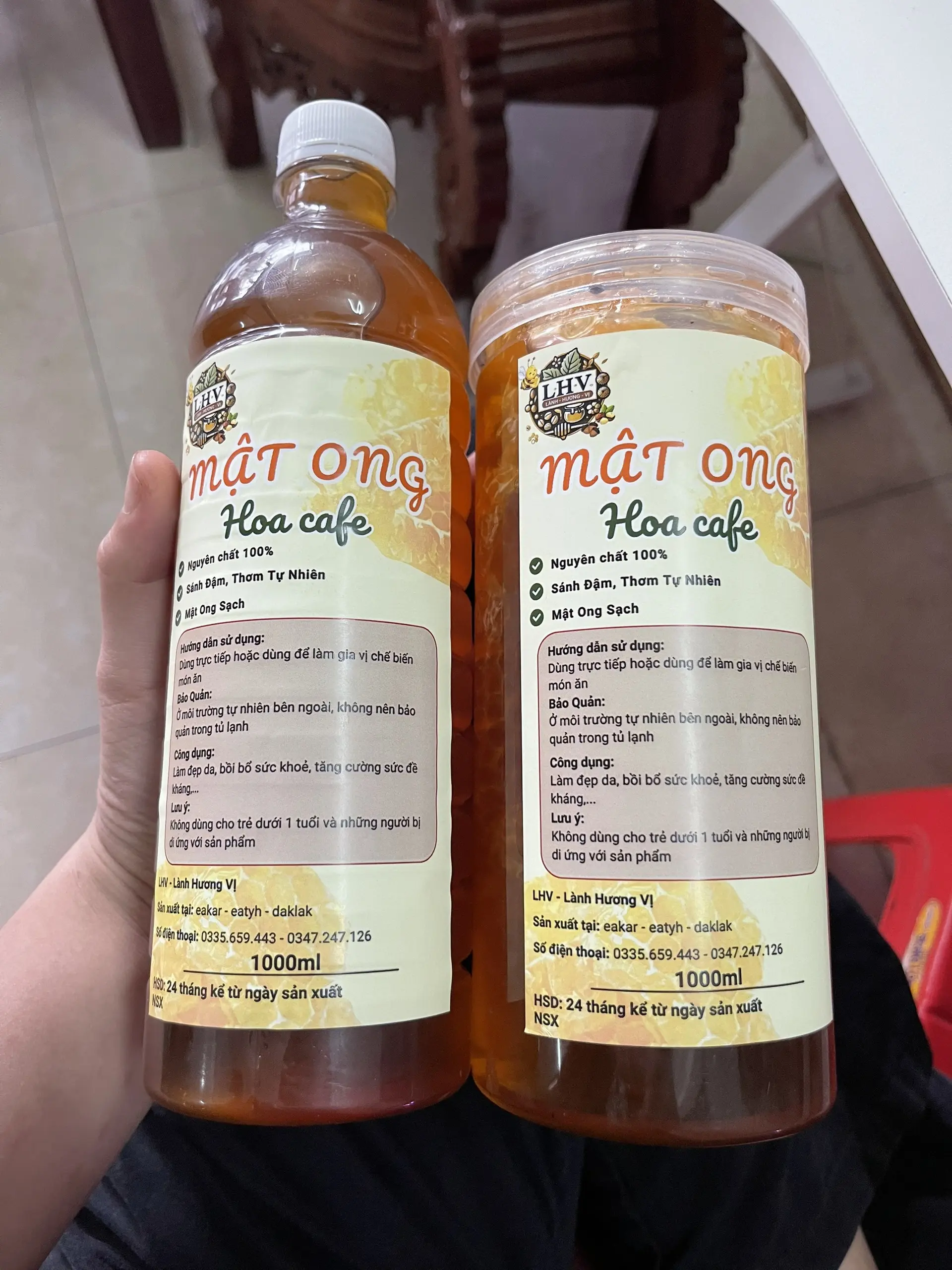 2 Lít Mật Ong Nguyên Chât, Mật Ong Hoa Cà Phê - Lành Hương Vị