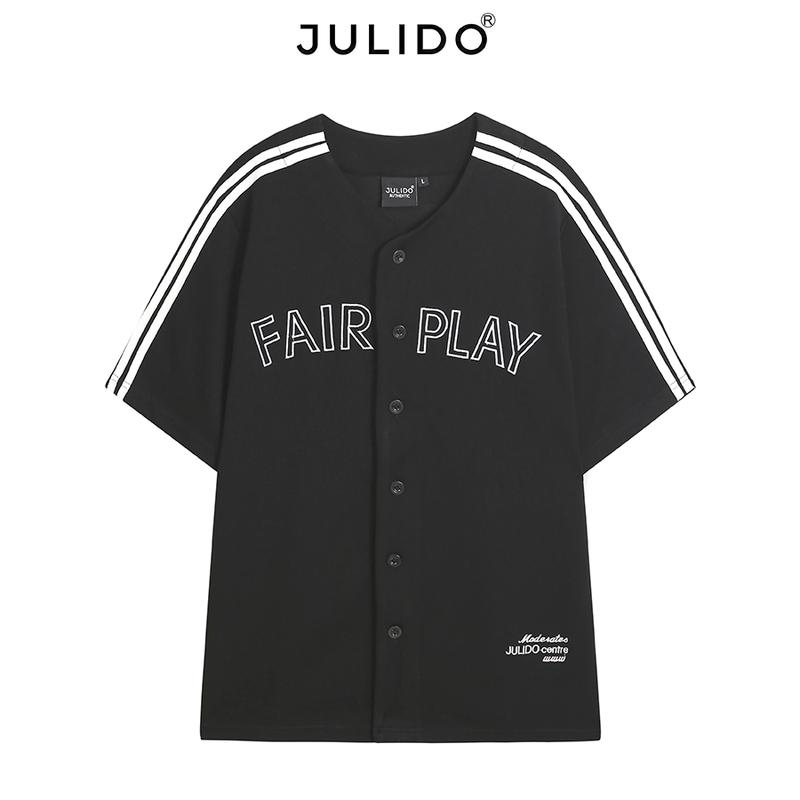Áo sơ mi bóng chày JULIDO, áo cardigan bóng chày FAIR PLAY nam nữ - P872