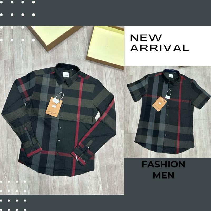 Áo Sơ Mi Đen Xám Đỏ Cotton Nam Menswear Cổ Tròn Shirt Có Cổ