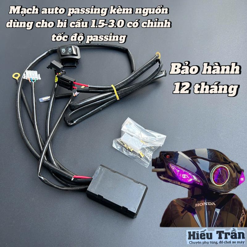 Bộ mạch auto passing bi cầu 1.5-3.0 kèm bật tắt Demi, mắt quỷ (Black titan, Kenz, E11,M10,F150,...) Wave,Vision,Future, AB kèm công tắc passing Phụ Kiện
