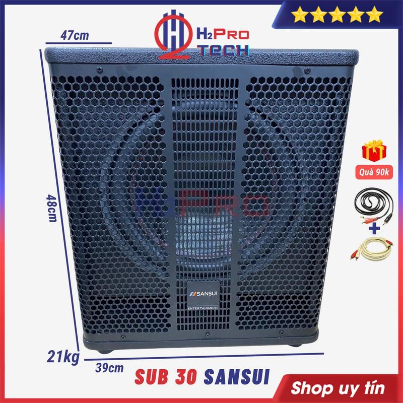Loa Sub Điện Bass 30 Sansui 350W Công Nghệ Nhật - Tặng Dây AV, Sub 30 Siêu Trầm Cao Cấp - H2Pro Tech