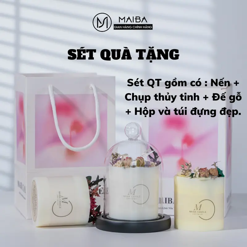 Nến Thơm Hoa Cỏ Handmade Hương Thơm Tự Nhiên Giúp Thư Giãn,Khử Mùi Trang Trí Decor 1