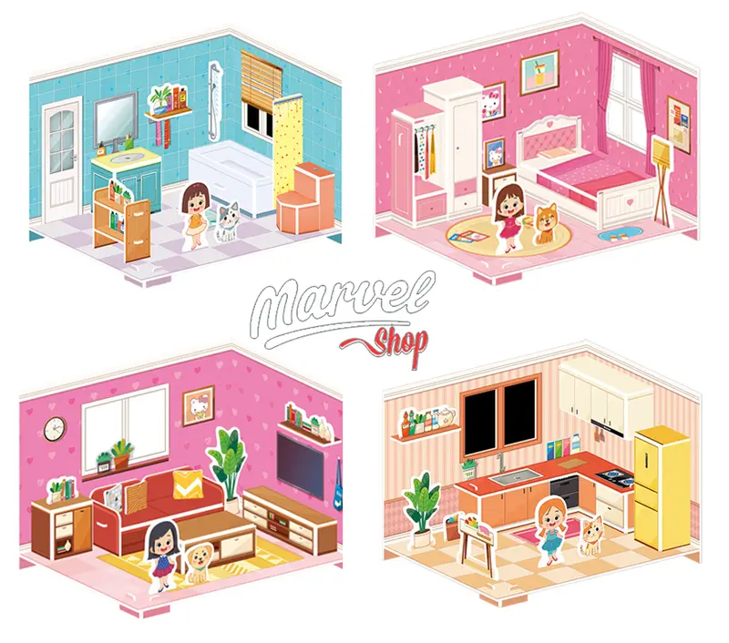 Puzzle 3D DIY bahan foam & paper little baby mainan puzzle edukasi anak 0
