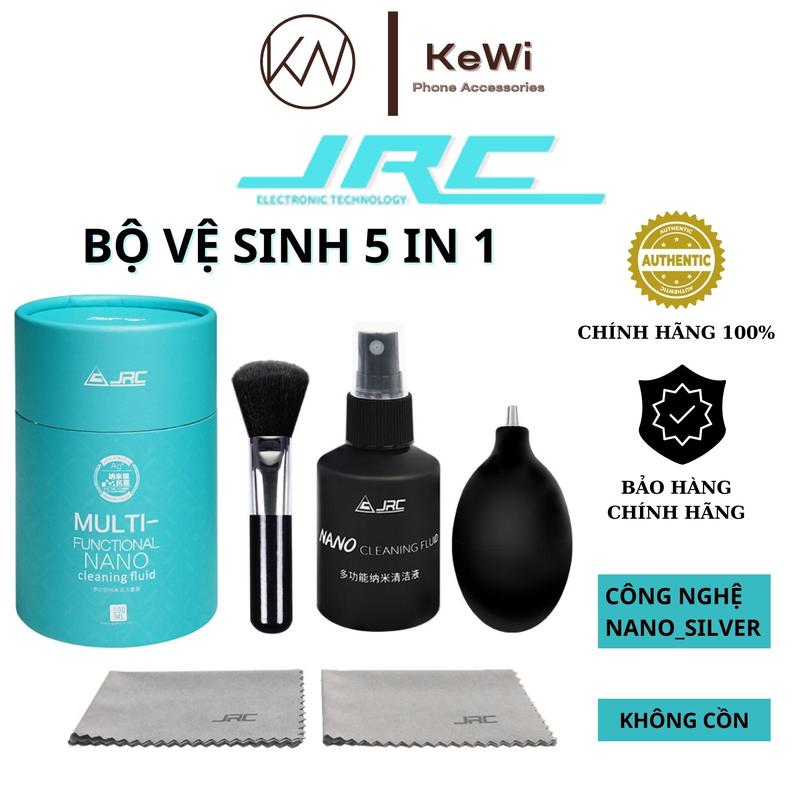 Bộ Dụng Cụ Vệ Sinh 5 in 1 JRC Dành Cho iPhone / iPad / Macbook / Laptop / Bàn Phím, Dung Dịch Nano Lau Chùi - Hàng Chính Hãng