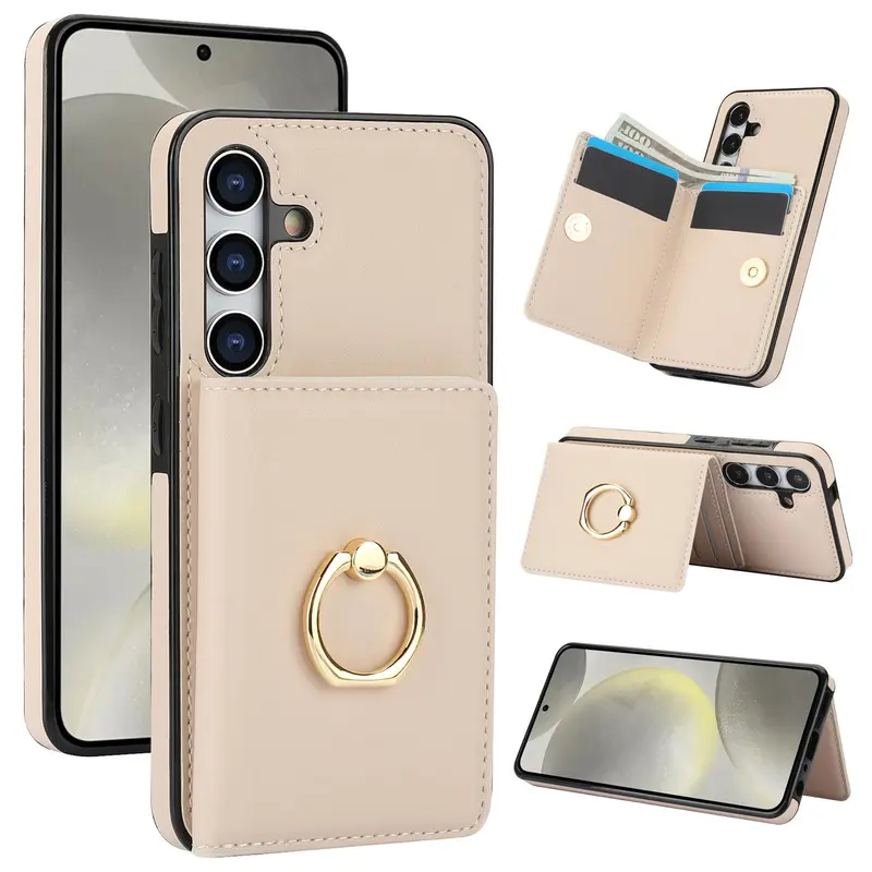 Magnetic Ring Holder Design Phone Case with Card Slot, 1 Count Shockproof Phone Protective Cover Compatible with Samsung Galaxy A55/A35/A25/A12/A15 3