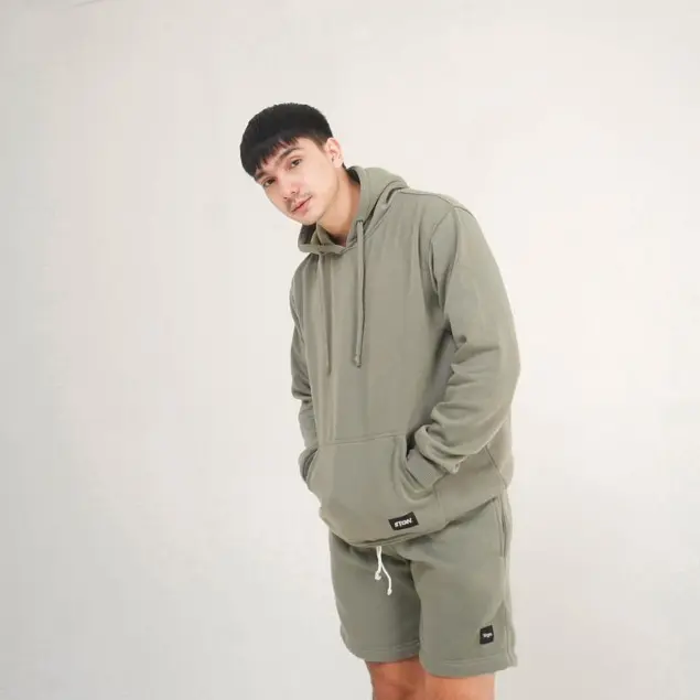 Steigen Pullover Hoodie Fleece Sage Lembut Nyaman