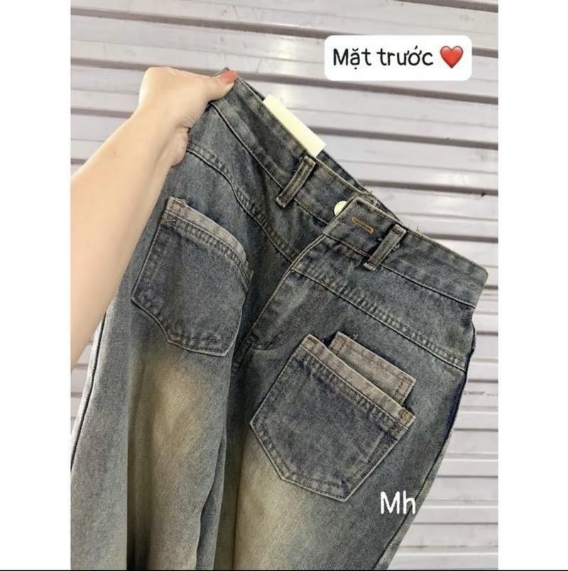 Product Introduction of QUẦN JEANS SUÔNG TÚI TRƯỚC PHA MÀU LƯNG CAO PHOM CHUẨN HÁCH DÁNG SIÊU XINH Women 4