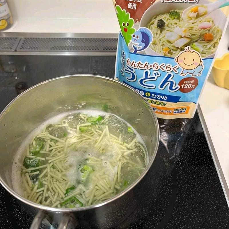 Mì udon rau củ tách muối akachan Nhật Bản cho bé từ 5m 5