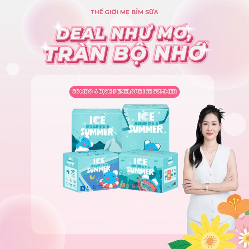 [TGMBS] [CS] Combo 4 bịch Bỉm Penelope ICE SUMMER Hàn Quốc cao cấp mềm mỏng cho bé