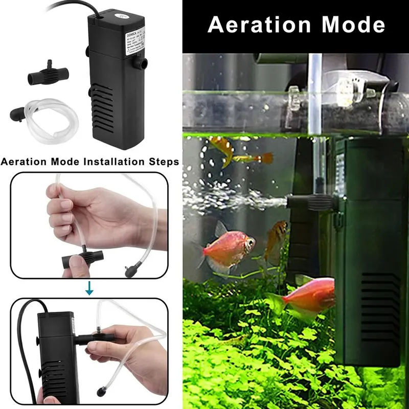 Bộ lọc nội bộ bể cá đa chức năng, phụ kiện, đồ dùng bể cá, với máy bơm nước, bộ lọc chìm, lọc hiệu quả, thích hợp cho bể cá, bộ lọc 5
