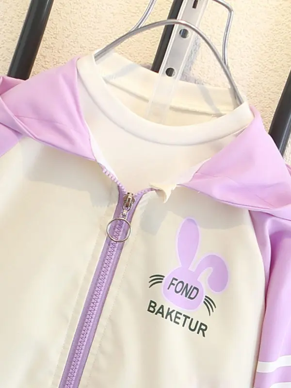Cartoon Print Hooded Jacket, Casual Long Sleeve Zip Up Outerwear for Spring & Fall, Kids Clothes for Daily Wear 7
