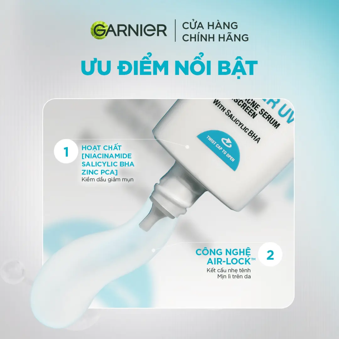 [MỚI] [MUA 1 TẶNG 1]  Kem Chống Nắng Garnier Phổ Rộng 12H Kiềm Dầu & Hỗ Trợ Giảm Mụn Spf 50+PA++++ 30ML | BigBuy360 - bigbuy360.vn