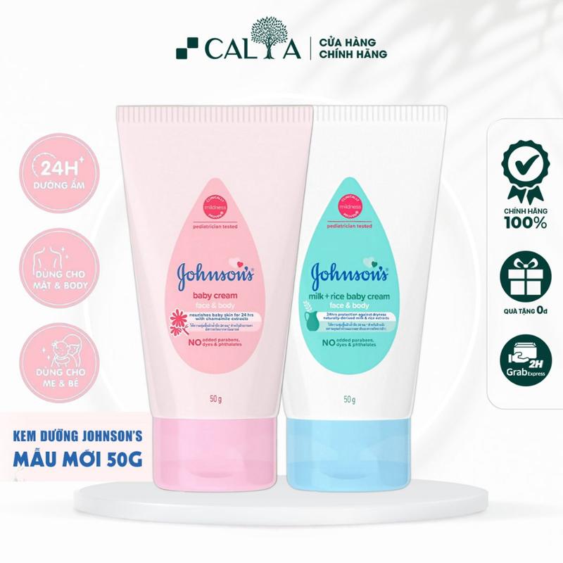 Kem Dưỡng Johnson's Baby Cho Em Bé Dưỡng Ẩm Dịu Nhẹ Chống Nẻ - Johnson's Baby Cream 50g