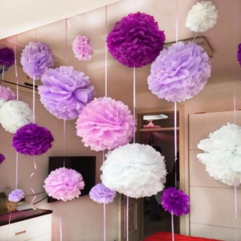 Product Introduction of 1PC 6-inch Creative Multi-color Fluffy Paper Flower Ball Wedding Decoration New Year Party Home Decoration 13