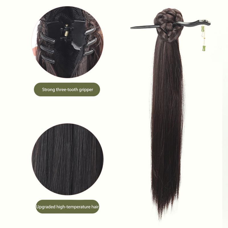 Product Introduction of Synthetic Long Ponytail Hair Extensions Clip-in Ponytail Hair Extensions Women's Ponytail Wig Styles 17