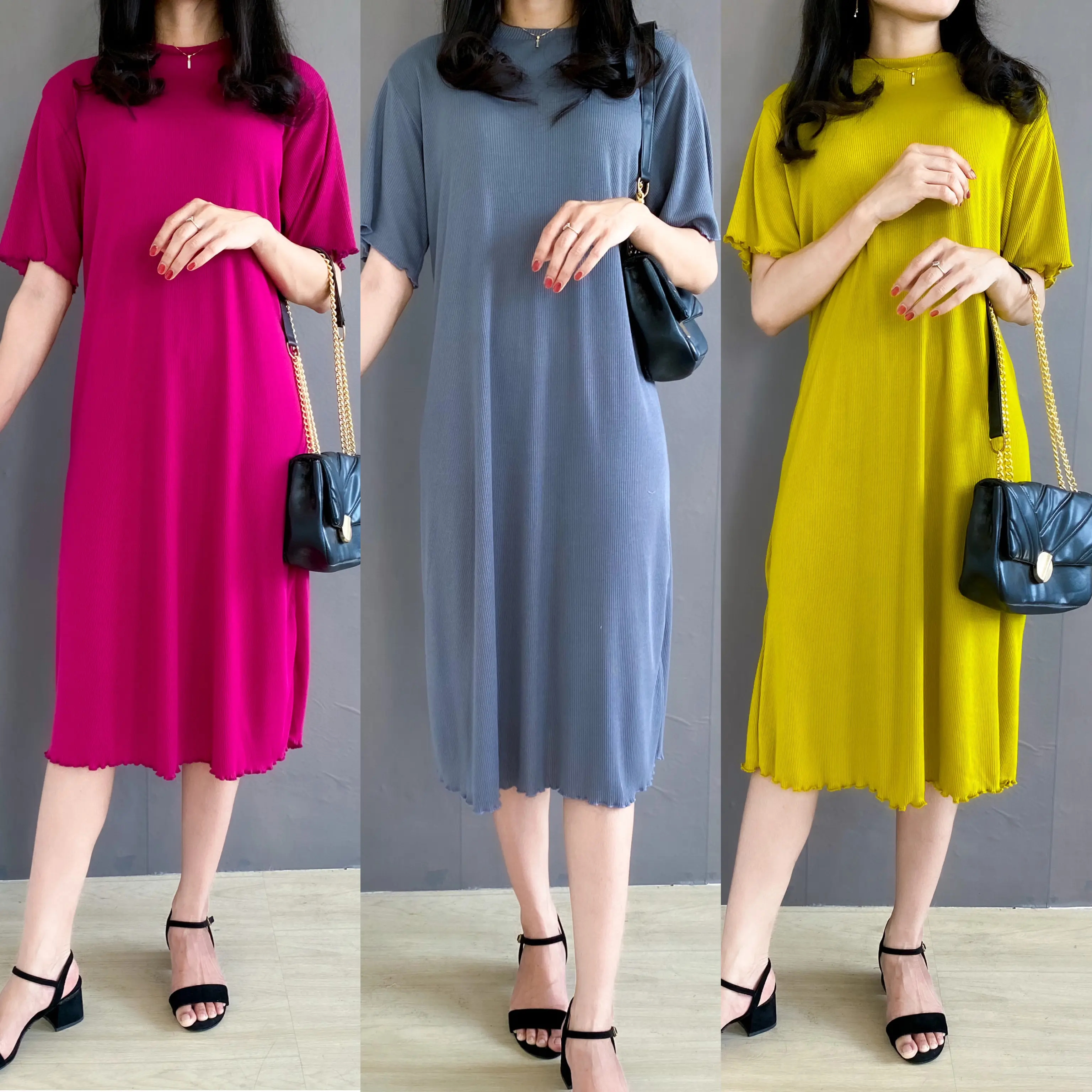 RATNA FASHION - Daster Martha Rib Knit Wanita Kasual