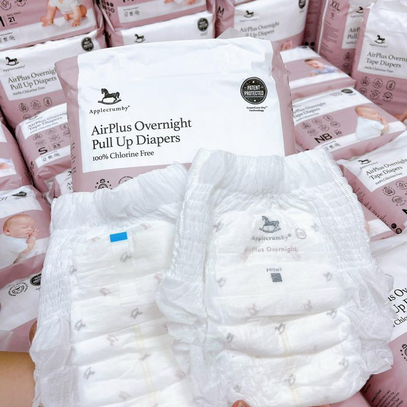 Bỉm tã quần/ tã dán ĐÊM Applecrumby MEGA GÓI TO tã ngựa thấm hút và khô thoáng [babyUS]