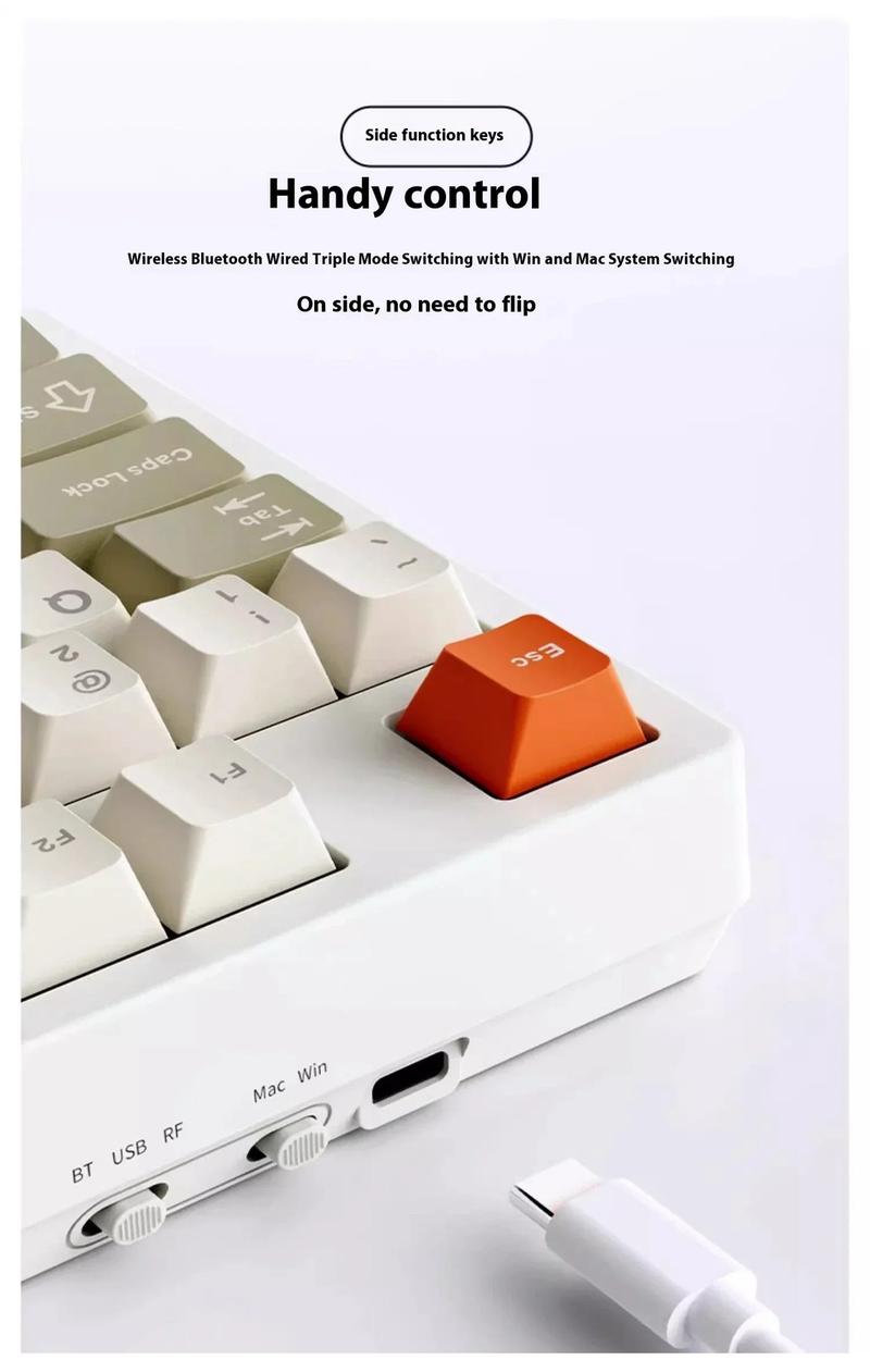 Product Introduction of Ajazz AK35i V3 Wired and Wirless 3mode Mechanical Keyboard 104keys Full-key Hot Swappable with Knob and Display Five Layer Noise Reduction for Gaming and Office 8