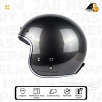 Gambar Helm Bogo List Chrome Gunmetal Glossy Custom - + TOPI PENDEK dari HelmPro Kota Bandung 2 Tokopedia